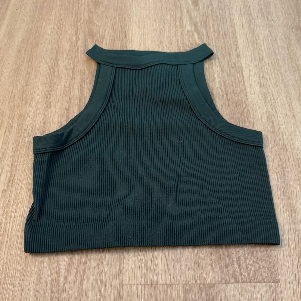 Cotton On Size M/L Dark Green Ribbed Mock Neck Women's Top
